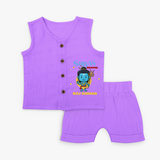 Shiva's Devotee - Cute Newborn Jabla set - PURPLE - 0 - 3 Months Old (Chest 9.8")