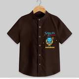 Shiva's Devotee - Shiva Themed Shirt For Babies - CHOCOLATE BROWN - 0 - 6 Months Old (Chest 21")