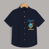 Shiva's Devotee - Shiva Themed Shirt For Babies - NAVY BLUE - 0 - 6 Months Old (Chest 21")