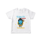 Shiva's Devotee - Shiva Themed T-Shirt For Babies - WHITE - 0 - 5 Months Old (Chest 17")