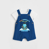 Lord Shiva's Little Yogi - Shiva Themed Dungaree For Babies - COBALT BLUE - 0 - 3 Months Old (Chest 17")