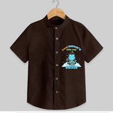Lord Shiva's Little Yogi - Shiva Themed Shirt For Babies - CHOCOLATE BROWN - 0 - 6 Months Old (Chest 21")