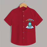 Lord Shiva's Little Yogi - Shiva Themed Shirt For Babies - RED - 0 - 6 Months Old (Chest 21")