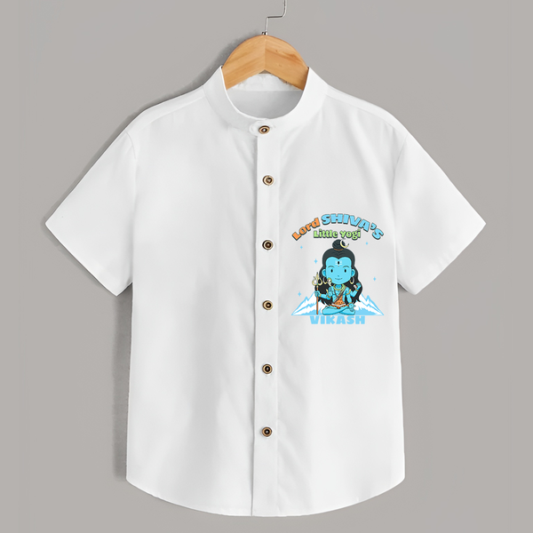 Lord Shiva's Little Yogi - Shiva Themed Shirt For Babies - WHITE - 0 - 6 Months Old (Chest 21")