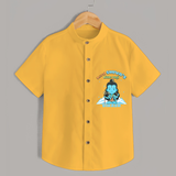 Lord Shiva's Little Yogi - Shiva Themed Shirt For Babies - YELLOW - 0 - 6 Months Old (Chest 21")