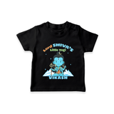 Lord Shiva's Little Yogi - Shiva Themed T-Shirt For Babies - BLACK - 0 - 5 Months Old (Chest 17")