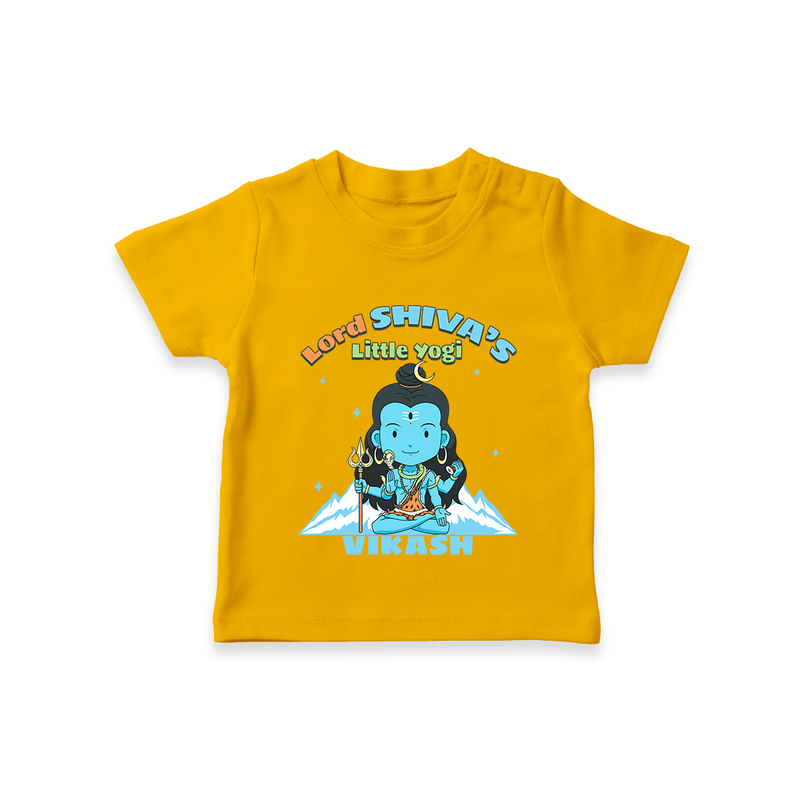 Lord Shiva's Little Yogi - Shiva Themed T-Shirt For Babies - CHROME YELLOW - 0 - 5 Months Old (Chest 17")