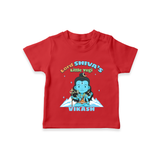 Lord Shiva's Little Yogi - Shiva Themed T-Shirt For Babies - RED - 0 - 5 Months Old (Chest 17")