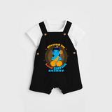 Blessed By Lord Shiva - Shiva Themed Dungaree For Babies - BLACK - 0 - 3 Months Old (Chest 17")