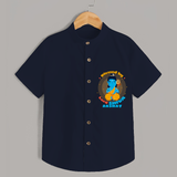 Blessed By Lord Shiva - Shiva Themed Shirt For Babies - NAVY BLUE - 0 - 6 Months Old (Chest 21")