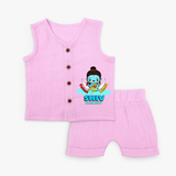 Cutest Shiv Bhakt - Cute Newborn Jabla set - LAVENDER ROSE - 0 - 3 Months Old (Chest 9.8")