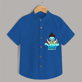 Cutest Shiv Bhakt - Shiva Themed Shirt For Babies - COBALT BLUE - 0 - 6 Months Old (Chest 21")