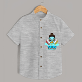 Cutest Shiv Bhakt - Shiva Themed Shirt For Babies - GREY MELANGE - 0 - 6 Months Old (Chest 21")