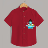 Cutest Shiv Bhakt - Shiva Themed Shirt For Babies - RED - 0 - 6 Months Old (Chest 21")