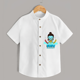 Cutest Shiv Bhakt - Shiva Themed Shirt For Babies - WHITE - 0 - 6 Months Old (Chest 21")