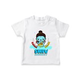 Cutest Shiv Bhakt - Shiva Themed T-Shirt For Babies - WHITE - 0 - 5 Months Old (Chest 17")