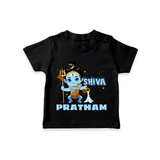 Mini Warrior Like Shiva - Shiva Themed T-Shirt For Babies - BLACK - 0 - 5 Months Old (Chest 17")