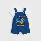 Dancing With My Shiva - Shiva Themed Dungaree For Babies - COBALT BLUE - 0 - 3 Months Old (Chest 17")