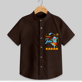 Dancing With My Shiva - Shiva Themed Shirt For Babies - CHOCOLATE BROWN - 0 - 6 Months Old (Chest 21")
