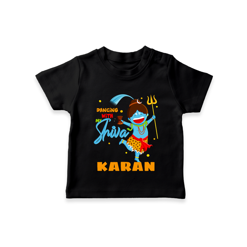 Dancing With My Shiva - Shiva Themed T-Shirt For Babies - BLACK - 0 - 5 Months Old (Chest 17")