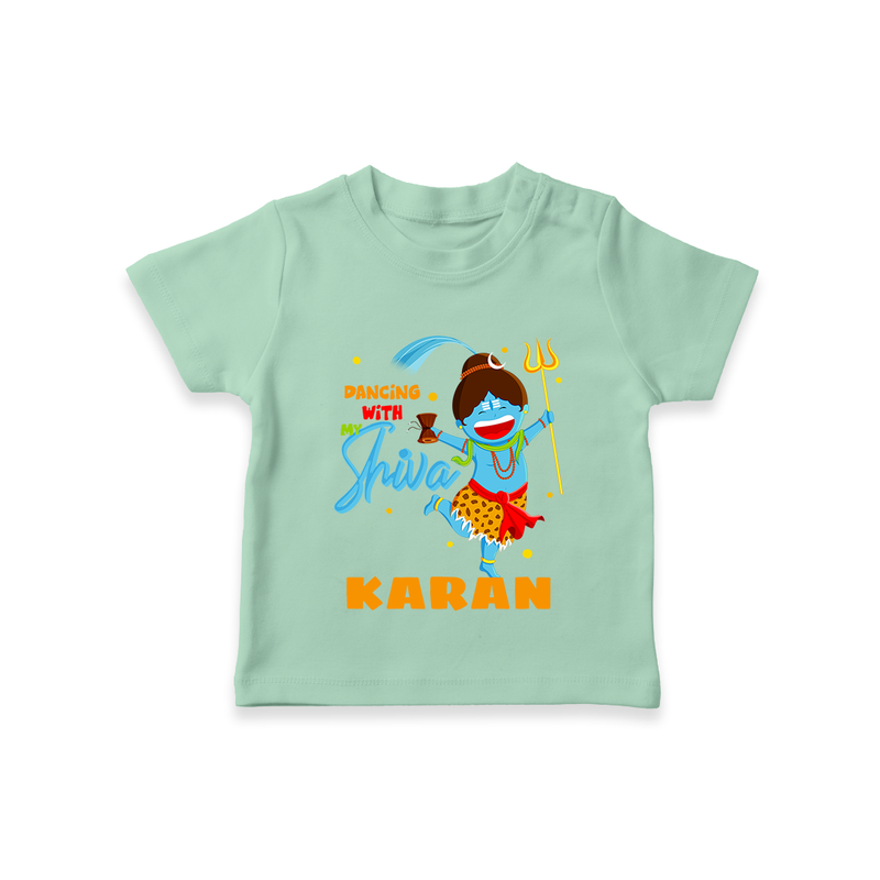 Dancing With My Shiva - Shiva Themed T-Shirt For Babies - MINT GREEN - 0 - 5 Months Old (Chest 17")