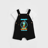 Shiva's Cutest Star - Shiva Themed Dungaree For Babies - BLACK - 0 - 3 Months Old (Chest 17")