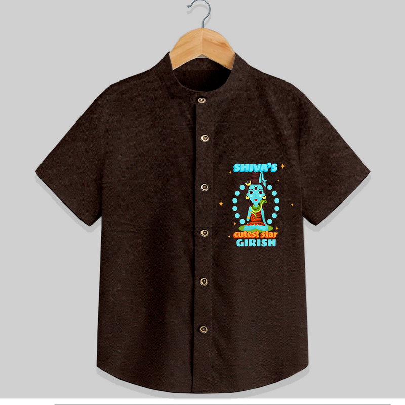 Shiva's Cutest Star - Shiva Themed Shirt For Babies - CHOCOLATE BROWN - 0 - 6 Months Old (Chest 21")
