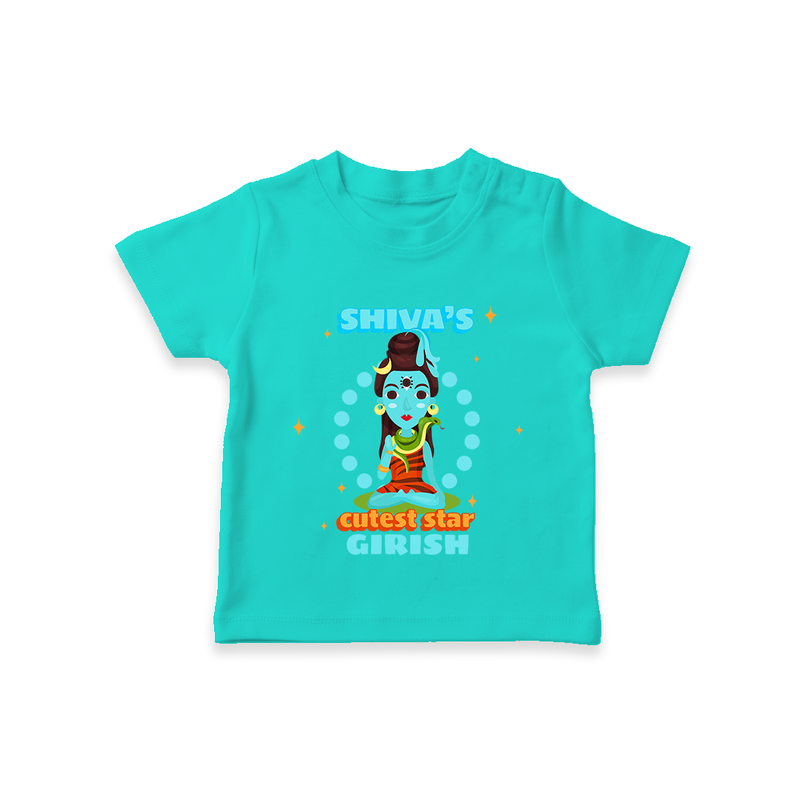 Shiva's Cutest Star - Shiva Themed T-Shirt For Babies - TEAL - 0 - 5 Months Old (Chest 17")