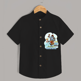 Bam Bam Bhole - Shiva Themed Shirt For Babies - BLACK - 0 - 6 Months Old (Chest 21")