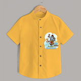 Bam Bam Bhole - Shiva Themed Shirt For Babies - YELLOW - 0 - 6 Months Old (Chest 21")