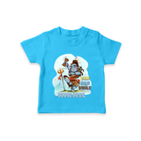 Bam Bam Bhole - Shiva Themed T-Shirt For Babies - SKY BLUE - 0 - 5 Months Old (Chest 17")