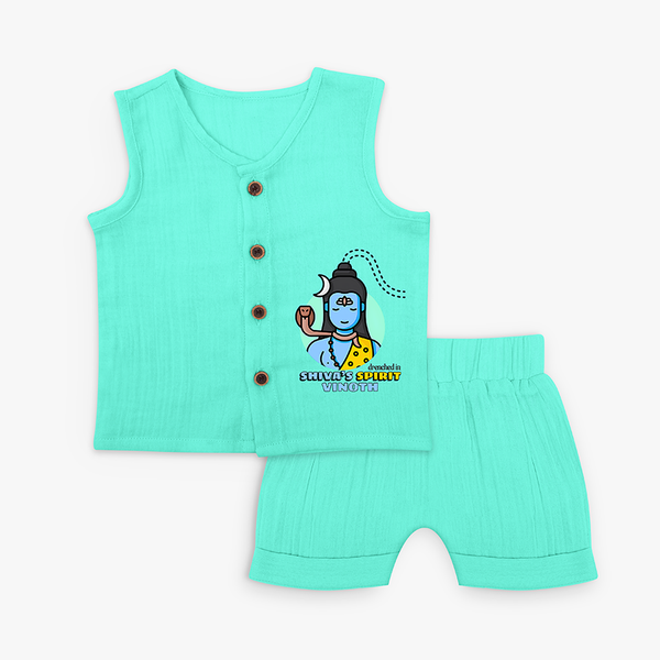 Drenched in Shiva's Spirit - Cute Newborn Jabla set - AQUA GREEN - 0 - 3 Months Old (Chest 9.8")