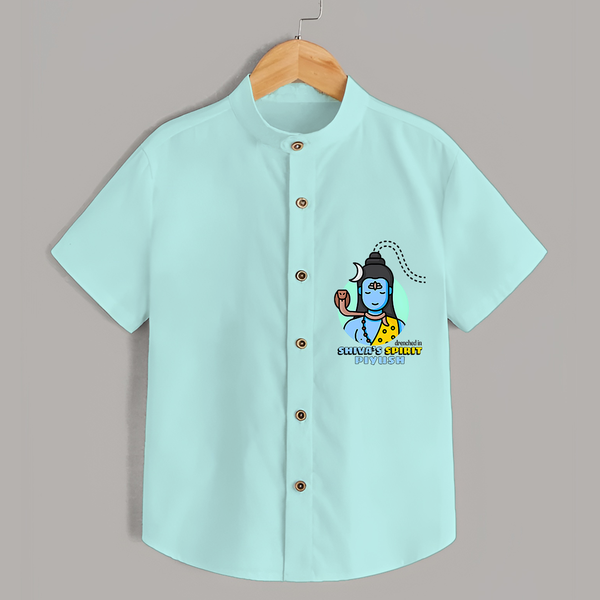 Drenched In Shiva's Spirit - Shiva Themed Shirt For Babies - ARCTIC BLUE - 0 - 6 Months Old (Chest 21")