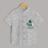 Drenched In Shiva's Spirit - Shiva Themed Shirt For Babies - GREY MELANGE - 0 - 6 Months Old (Chest 21")