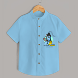 Drenched In Shiva's Spirit - Shiva Themed Shirt For Babies - SKY BLUE - 0 - 6 Months Old (Chest 21")