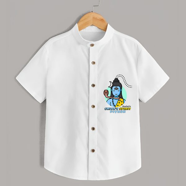Drenched In Shiva's Spirit - Shiva Themed Shirt For Babies - WHITE - 0 - 6 Months Old (Chest 21")