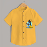 Drenched In Shiva's Spirit - Shiva Themed Shirt For Babies - YELLOW - 0 - 6 Months Old (Chest 21")