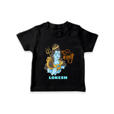 Har Har Mahadev - Shiva Themed T-Shirt For Babies - BLACK - 0 - 5 Months Old (Chest 17")