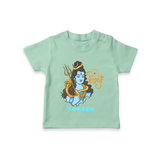 Har Har Mahadev - Shiva Themed T-Shirt For Babies - MINT GREEN - 0 - 5 Months Old (Chest 17")