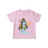 Har Har Mahadev - Shiva Themed T-Shirt For Babies - PINK - 0 - 5 Months Old (Chest 17")