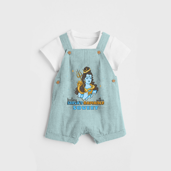 Feeling Within Shiva's Radiance - Shiva Themed Dungaree For Babies - ARCTIC BLUE - 0 - 3 Months Old (Chest 17")