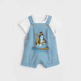 Feeling Within Shiva's Radiance - Shiva Themed Dungaree For Babies - SKY BLUE - 0 - 3 Months Old (Chest 17")