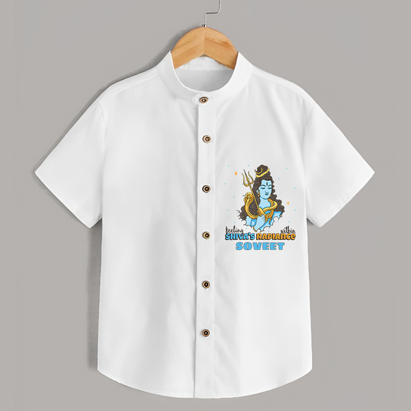 Feeling Within Shiva's Radiance - Shiva Themed Shirt For Babies - WHITE - 0 - 6 Months Old (Chest 21")