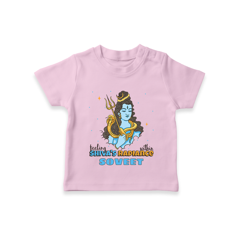 Feeling Within Shiva's Radiance - Shiva Themed T-Shirt For Babies - PINK - 0 - 5 Months Old (Chest 17")