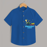 Om Namah Shivay - Shiva Themed Shirt For Babies - COBALT BLUE - 0 - 6 Months Old (Chest 21")