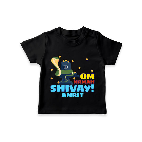 Om Namah Shivay - Shiva Themed T-Shirt For Babies - BLACK - 0 - 5 Months Old (Chest 17")