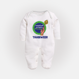 Vel Vel Murugan – Name Personalised Kids Fullbody Suit - WHITE - New Born (Chest 7.5")