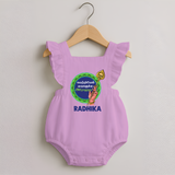 Vel Vel Murugan – Name Personalised Kids Romper Frock - BABY PINK - 0 - 3 Months Old (Chest 19")