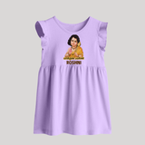 Palani Murugan Baby Blessings – Personalised Kids Baby Frock - LILAC - 0 - 3 Months Old (Chest 17")