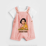 Palani Murugan Baby Blessings – Personalised Kids Dungaree - PEACH - 0 - 5 Months Old (Chest 18")